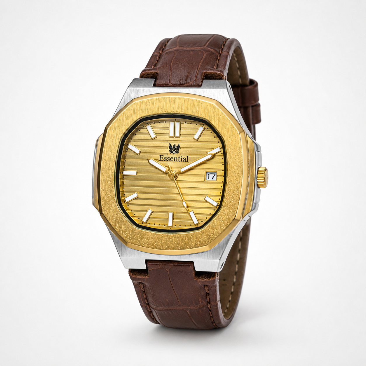 Essential Gold Dial Brown Strap Men's Watch