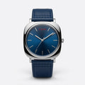 TOMI Midnight Blue Classic Watch – Silver Case with Navy Strap