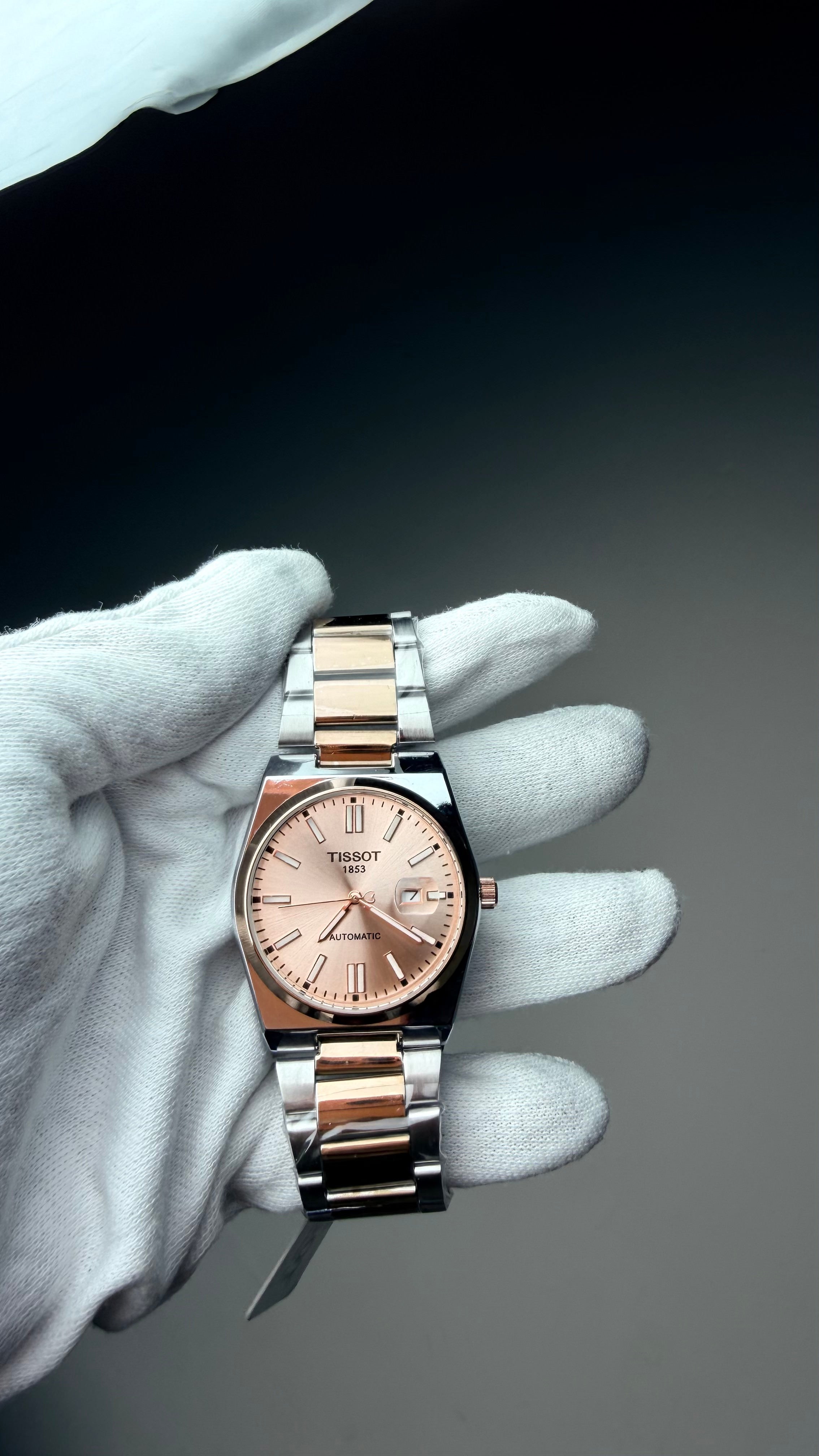 Two-Tone Rose Gold Silver Stainless Steel Men’s Watch – Premium Formal Watch (Automatic)