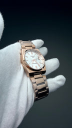 Rose Gold Stainless Steel Men’s Watch – Premium White Dial Date Watch (Automatic)
