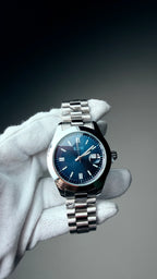 KDW Blue Dial Stainless Steel Men’s Watch – Premium Silver Bracelet Watch