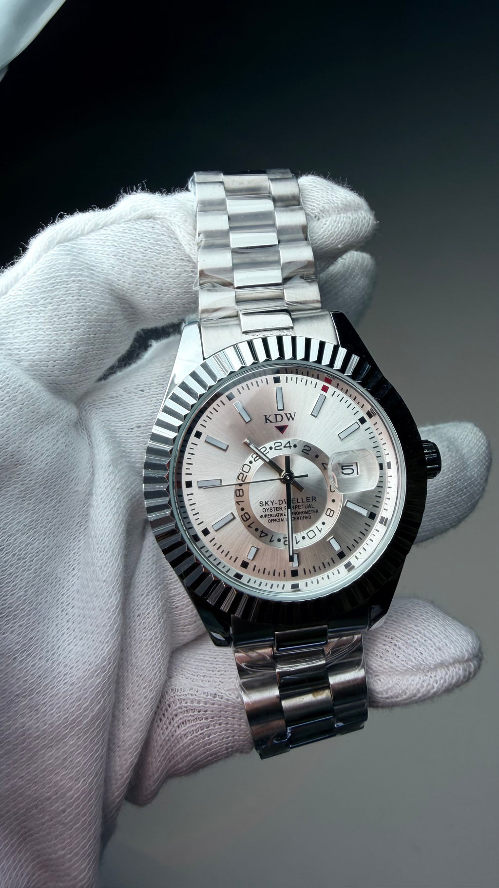KDW Silver Stainless Steel Luxury Men’s Watch