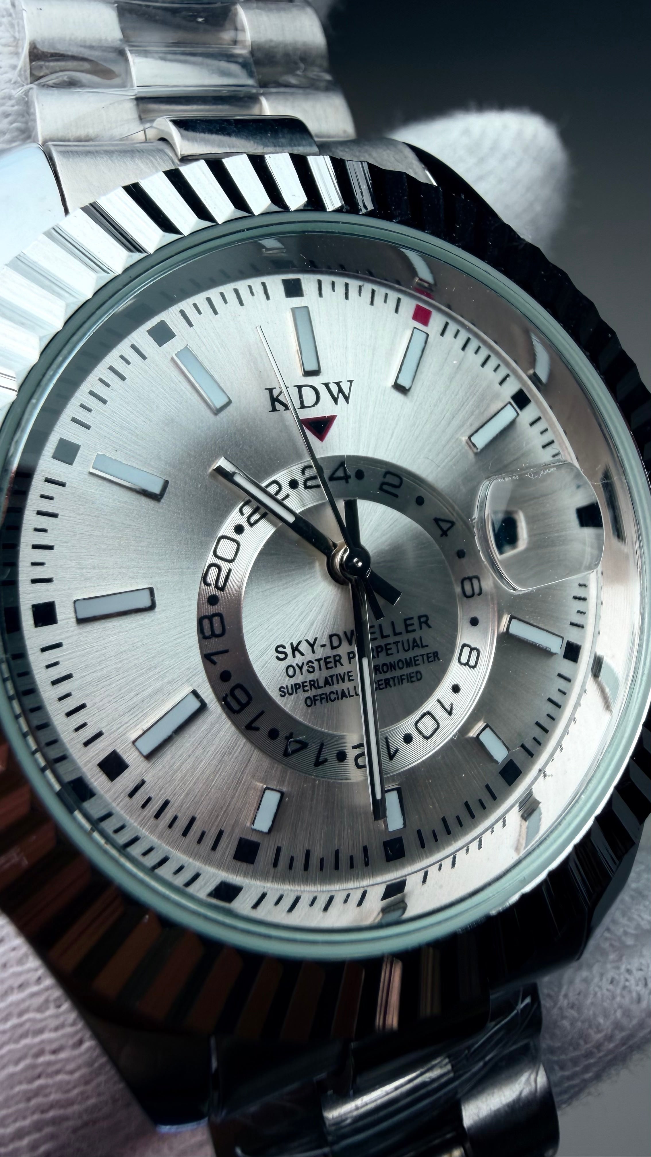 KDW Silver Stainless Steel Luxury Men’s Watch