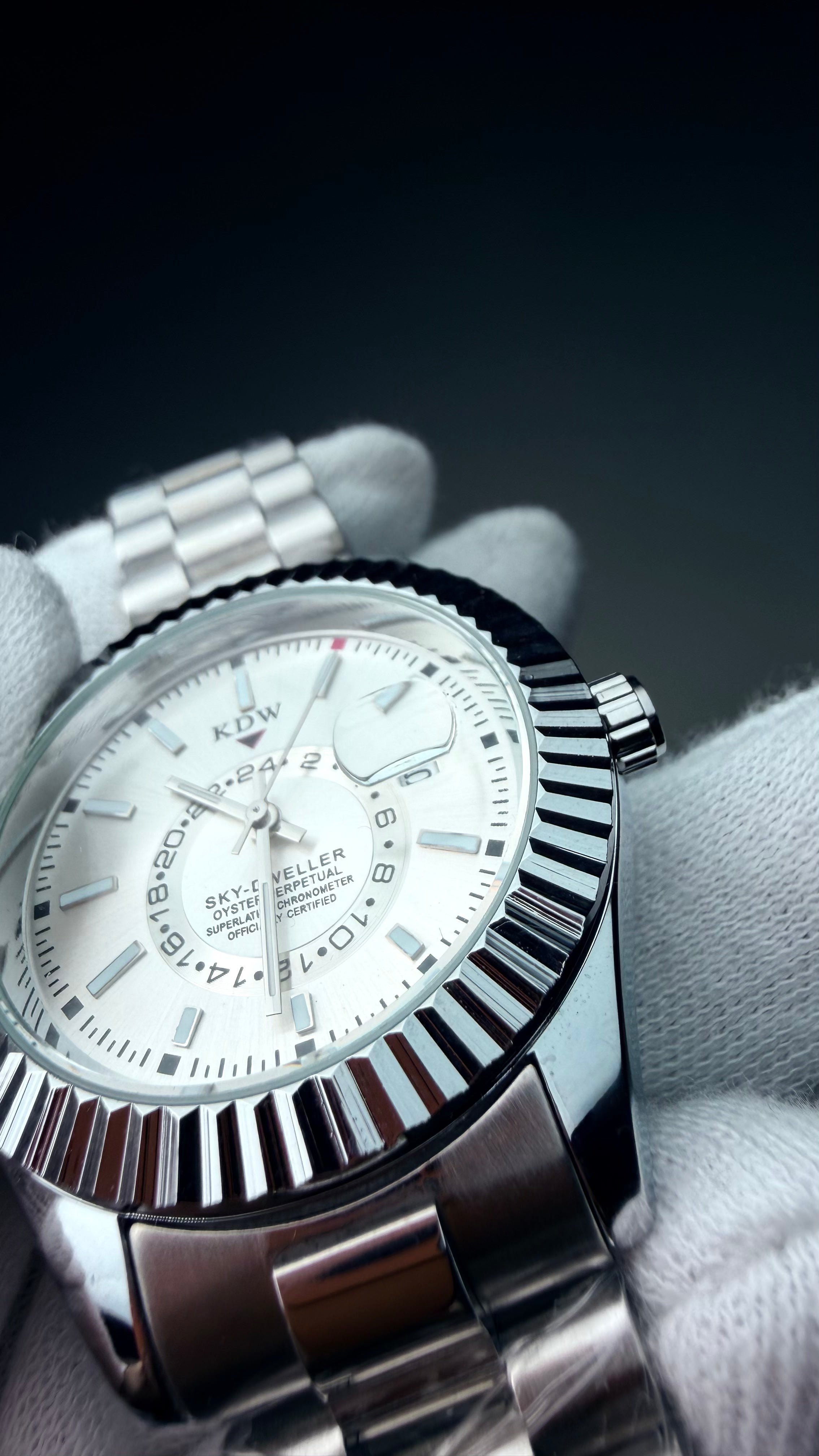 KDW Silver Stainless Steel Luxury Men’s Watch