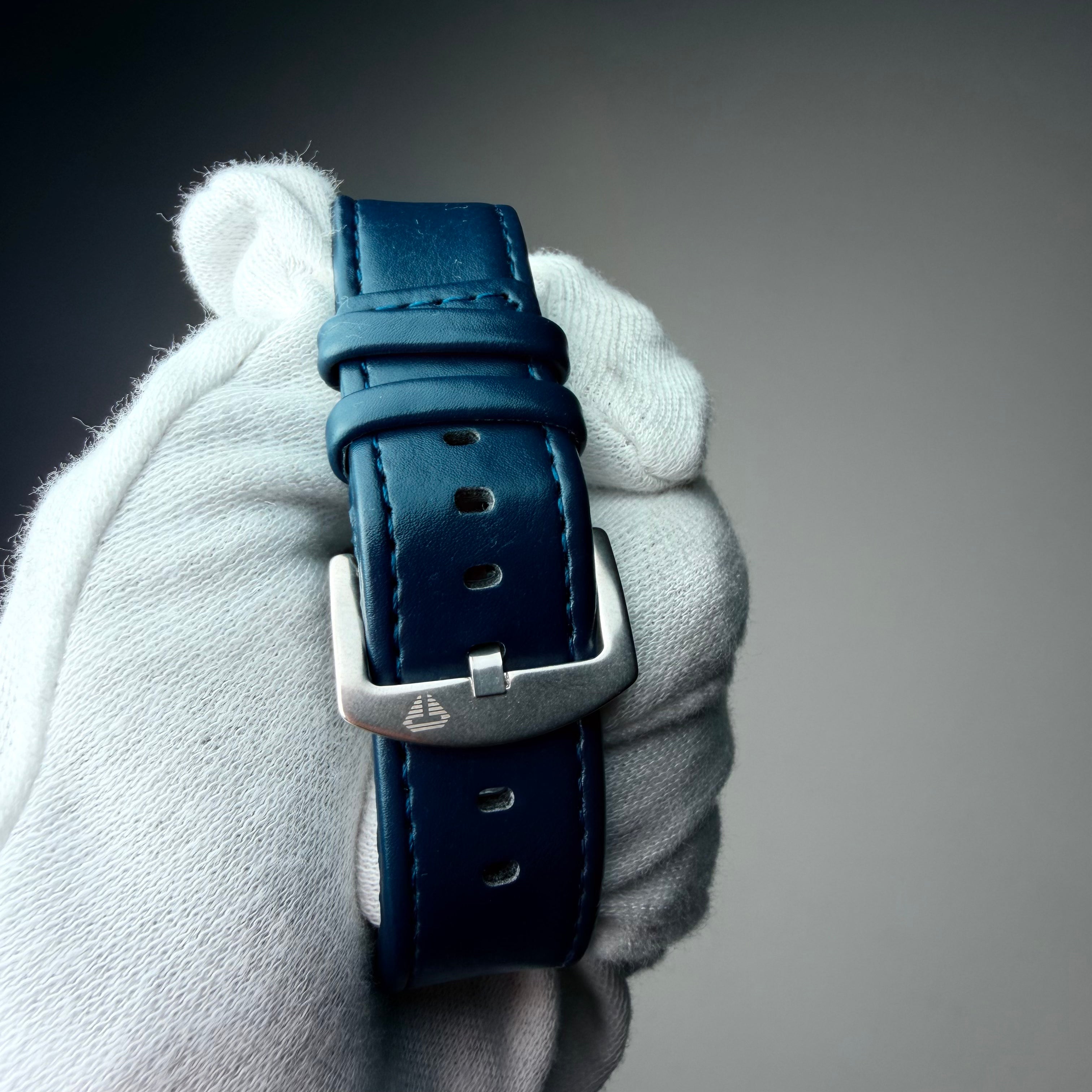 TOMI Midnight Blue Classic Watch – Silver Case with Navy Strap