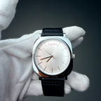 TOMI Silver Dial Classic Watch with Black Strap