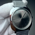 TOMI Silver Grey Classic Watch with Grey Strap