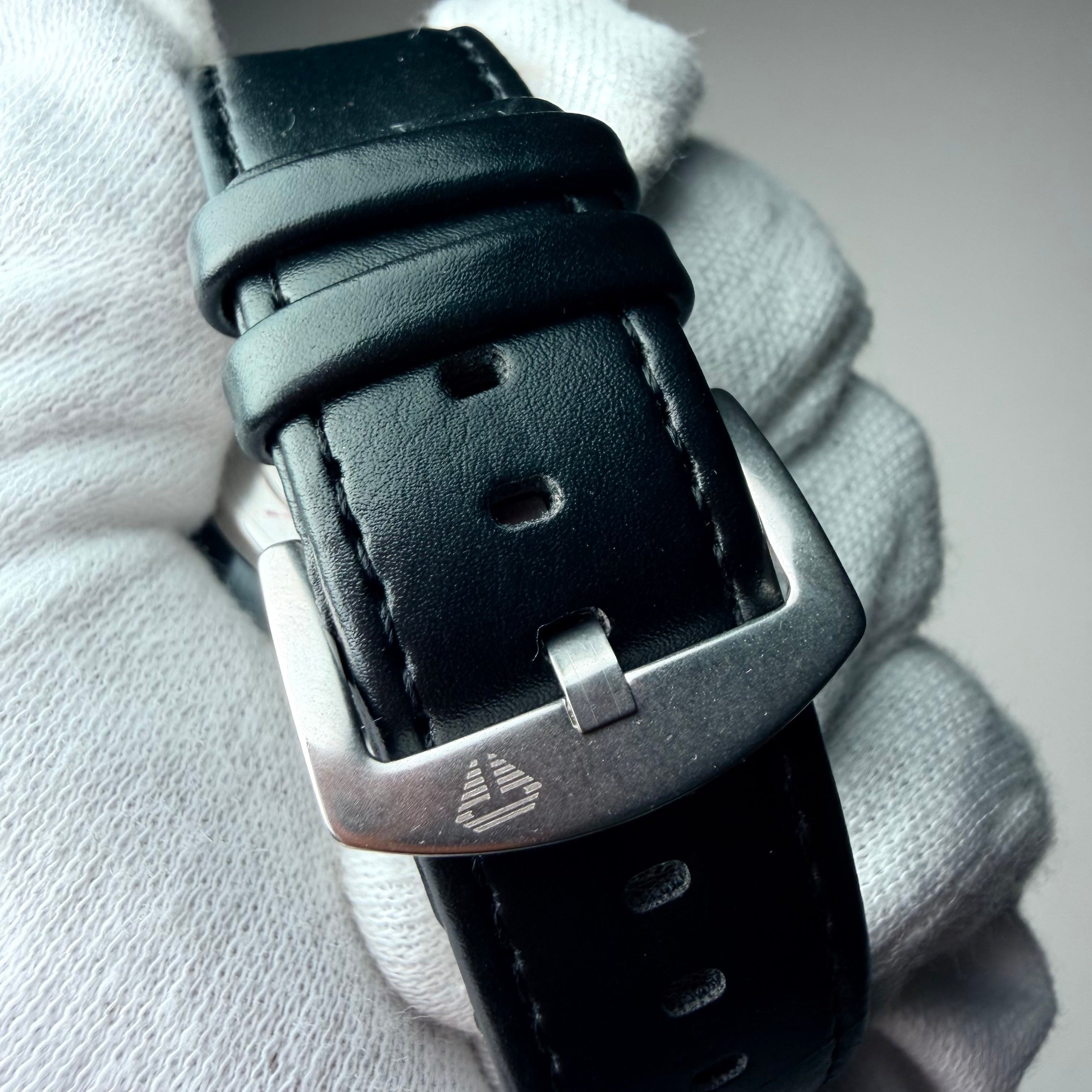 TOMI Silver Dial Classic Watch with Black Strap