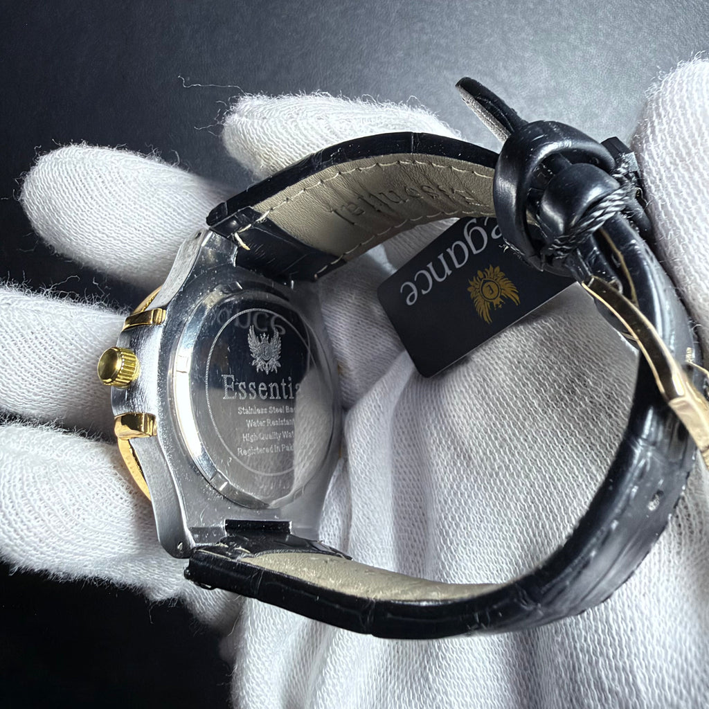 Essential Black Dial Gold & Silver Men's Watch