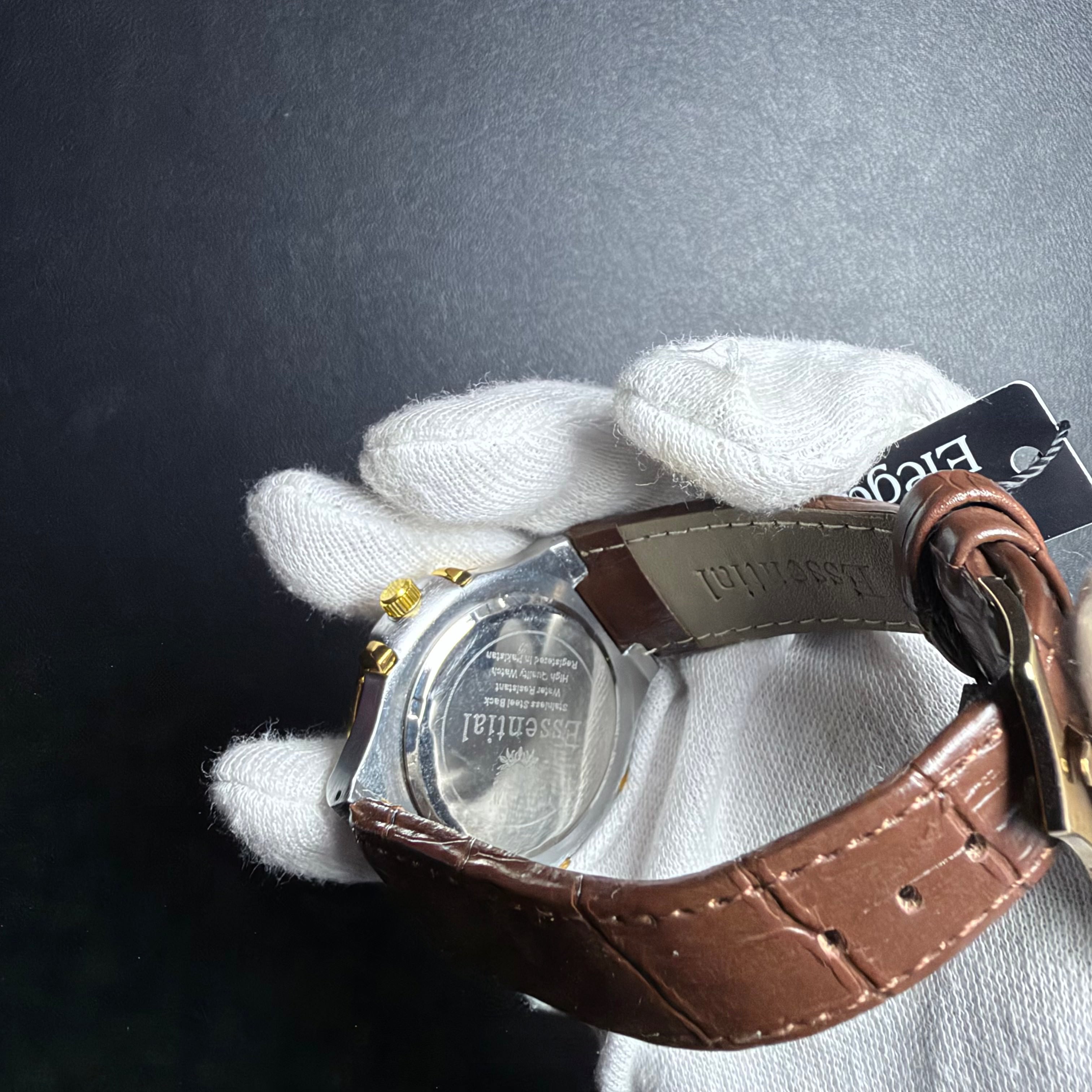 Essential Gold Dial Brown Strap Men's Watch
