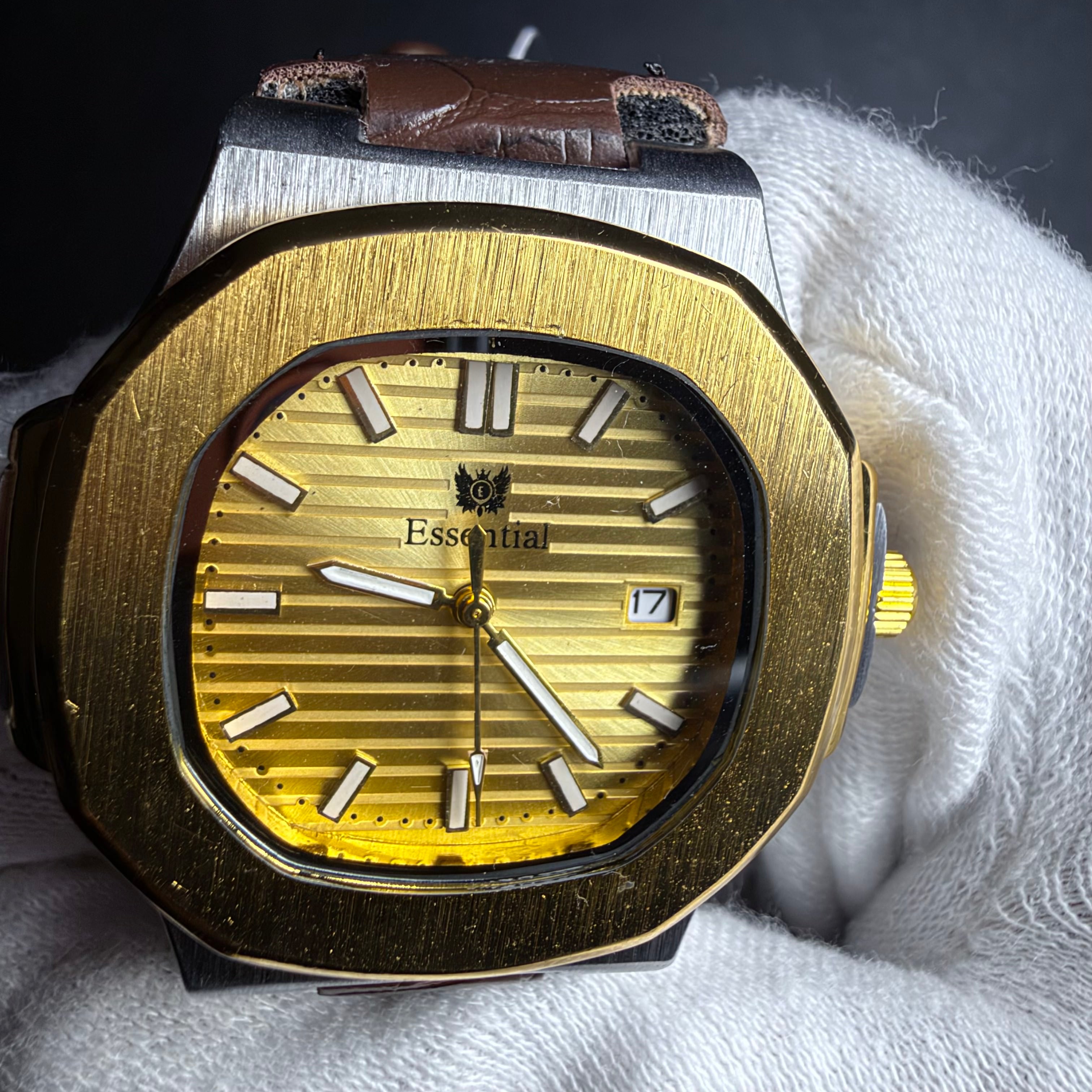 Essential Gold Dial Brown Strap Men's Watch