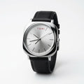 TOMI Silver Dial Classic Watch with Black Strap
