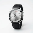 TOMI Silver Dial Classic Watch with Black Strap