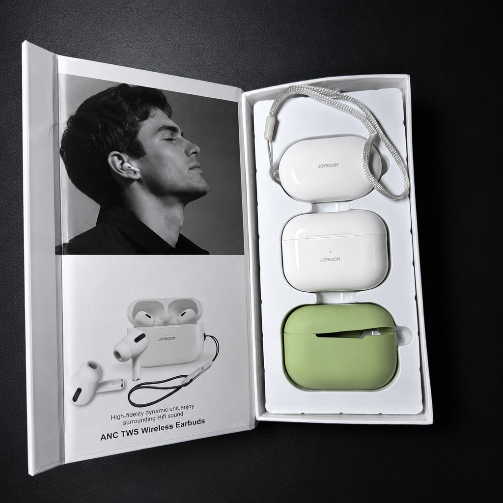 JOYROOM Wireless Earbuds with Active Noise Cancellation (ANC) – Charging Case & Extra Ear Tips
